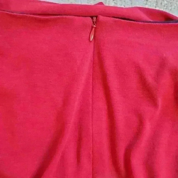 Kay Unger cowl neck midi dress size 2 red knee length - Picture 10 of 12